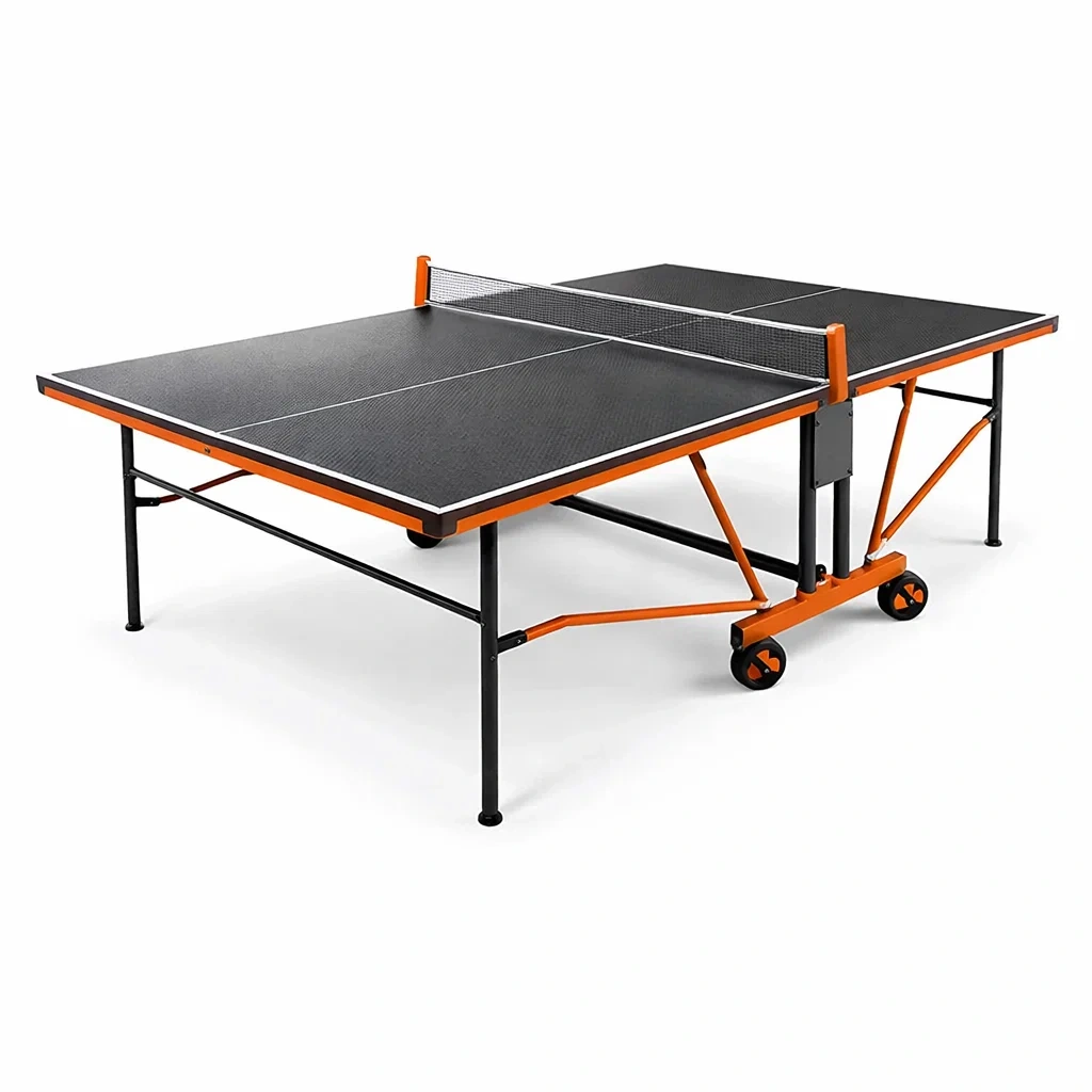 Tischtennisplatte MDF Stahl Schwarz Orange klappbar 274 x 152.5 x 76 cm