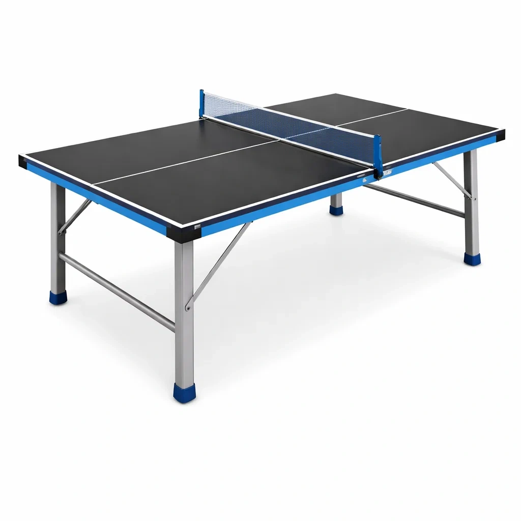 Tischtennisplatte MDF Stahl Schwarz Blau 274 x 152.5 x 76 cm