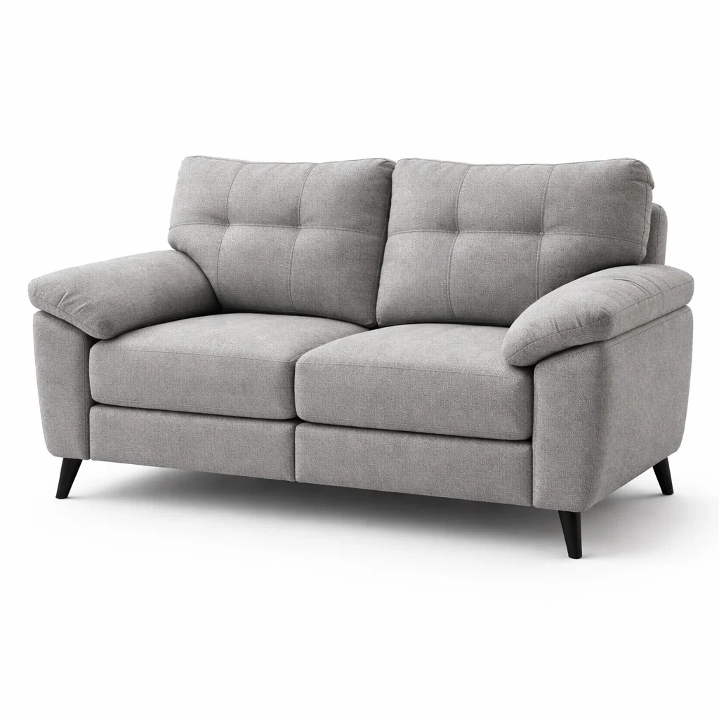 Sofa Polyester Grau Zweisitzer