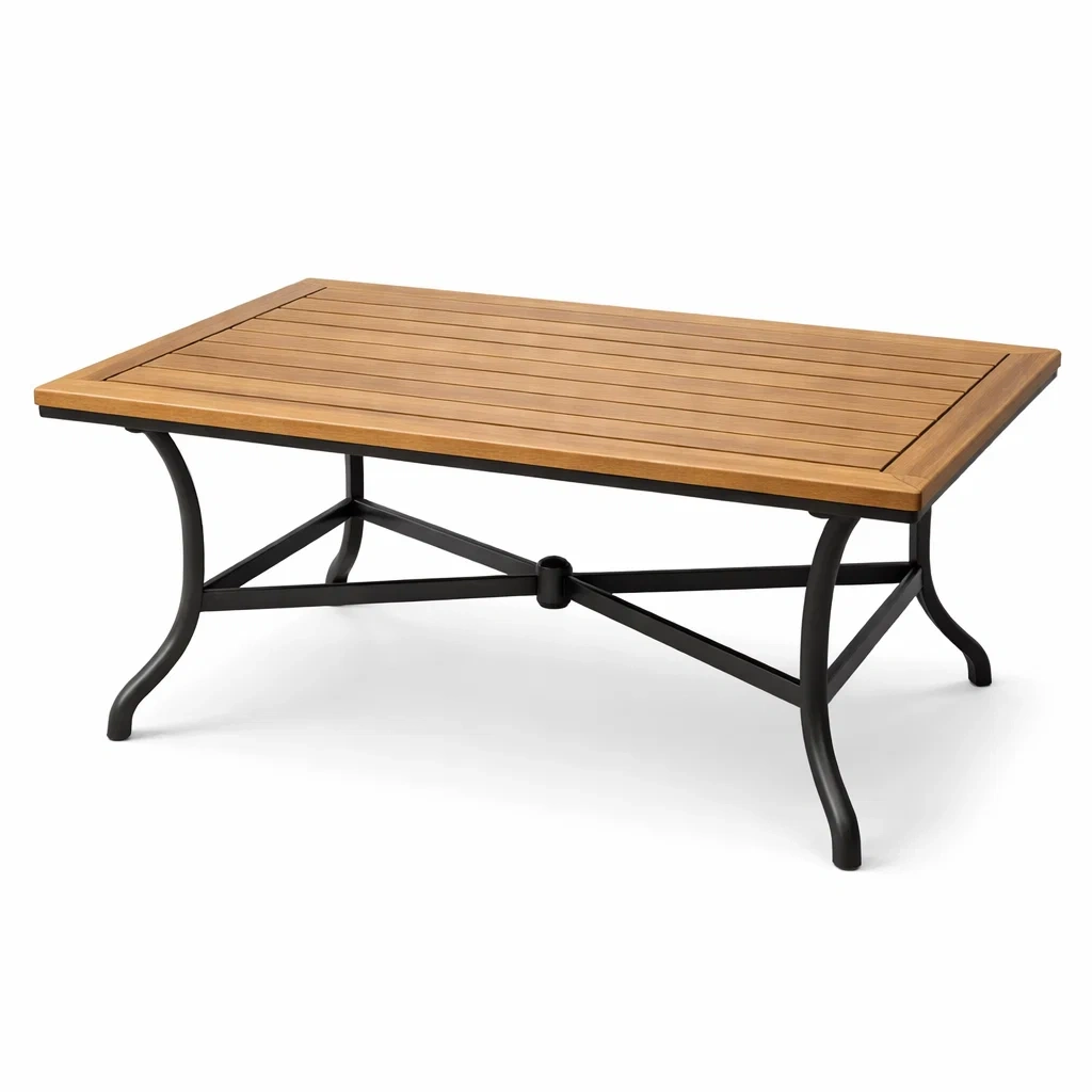 Tisch Holz mit Metallgestell rechteckig 120 x 60 x 75 cm