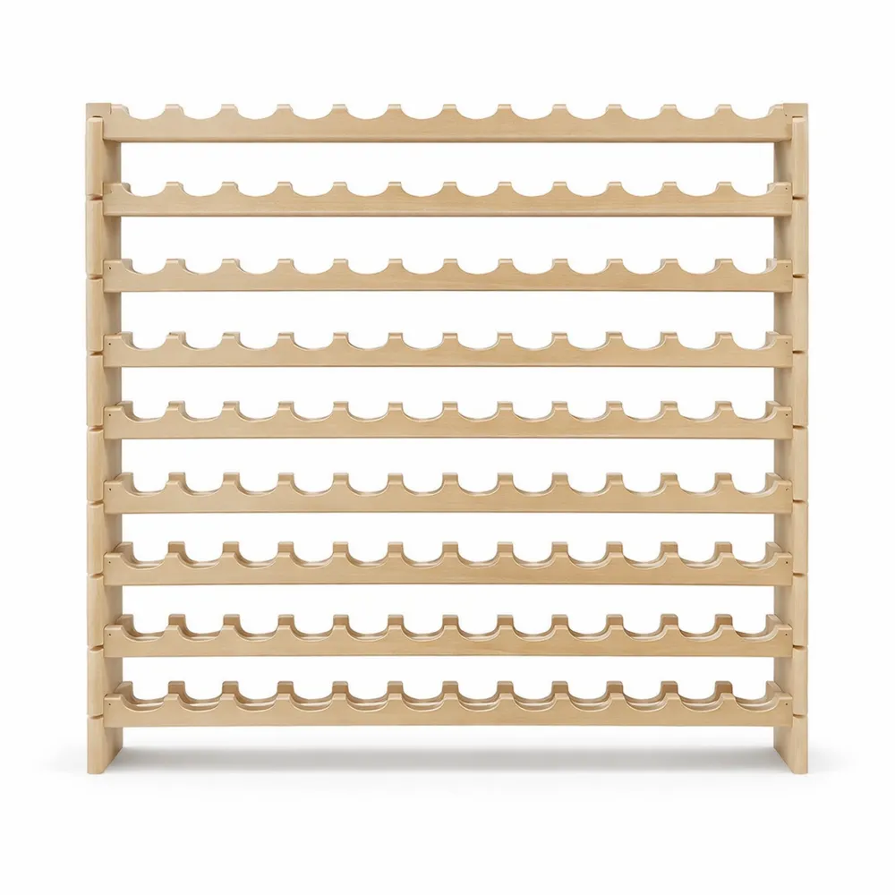 Casier à vin en bois massif pour 108 bouteilles avec 9 étagères