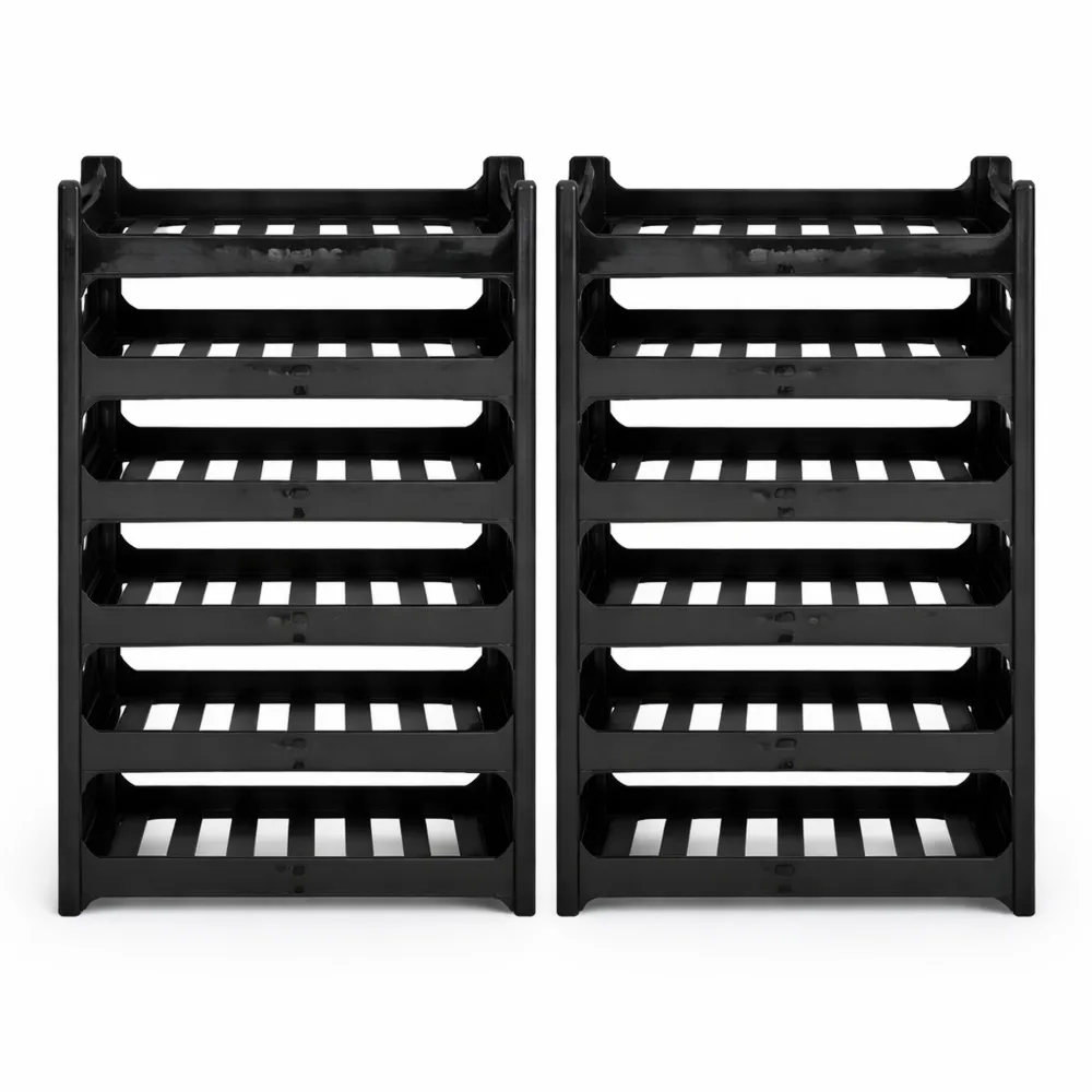 Casier à Vin Modulaire Empilable, Rangement 6 Bouteilles par Module, Économie d'Espace