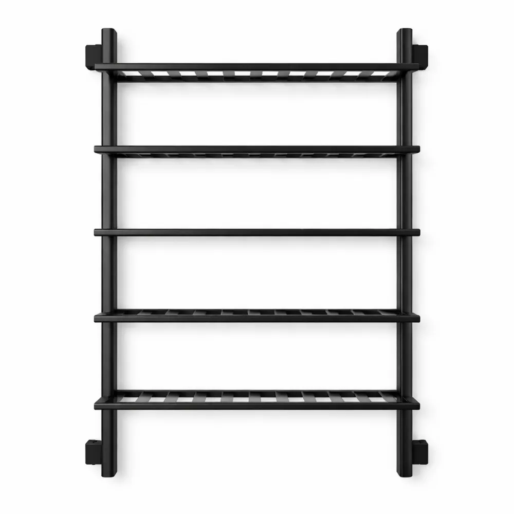 Étagère en métal noire pour 60 bouteilles de vin, design industriel