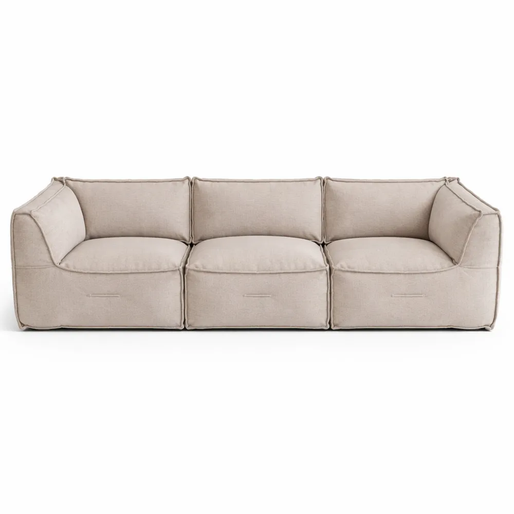 Canapé 3 Places Modulable avec Flocons de Mousse, Confort et Design Innovant pour Salon