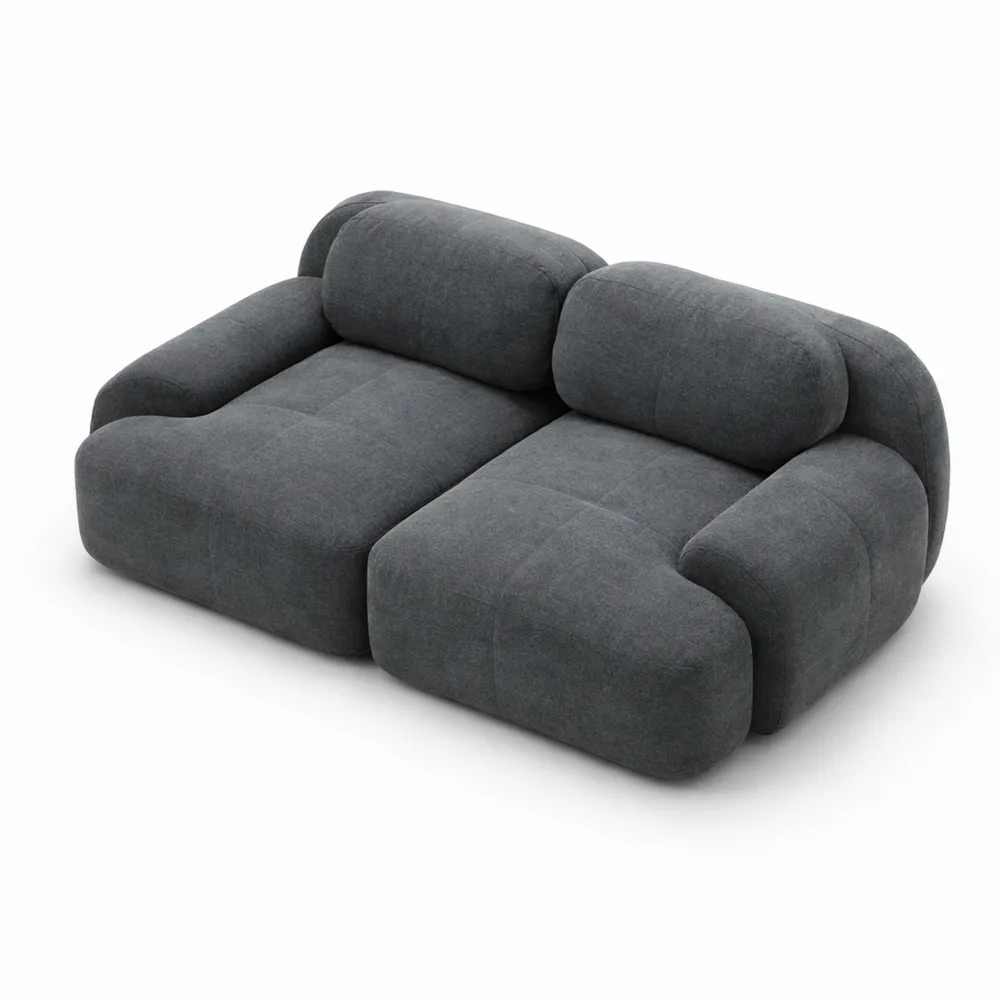 Canapé modulable en velours côtelé avec accoudoirs incurvés, convertible en angle