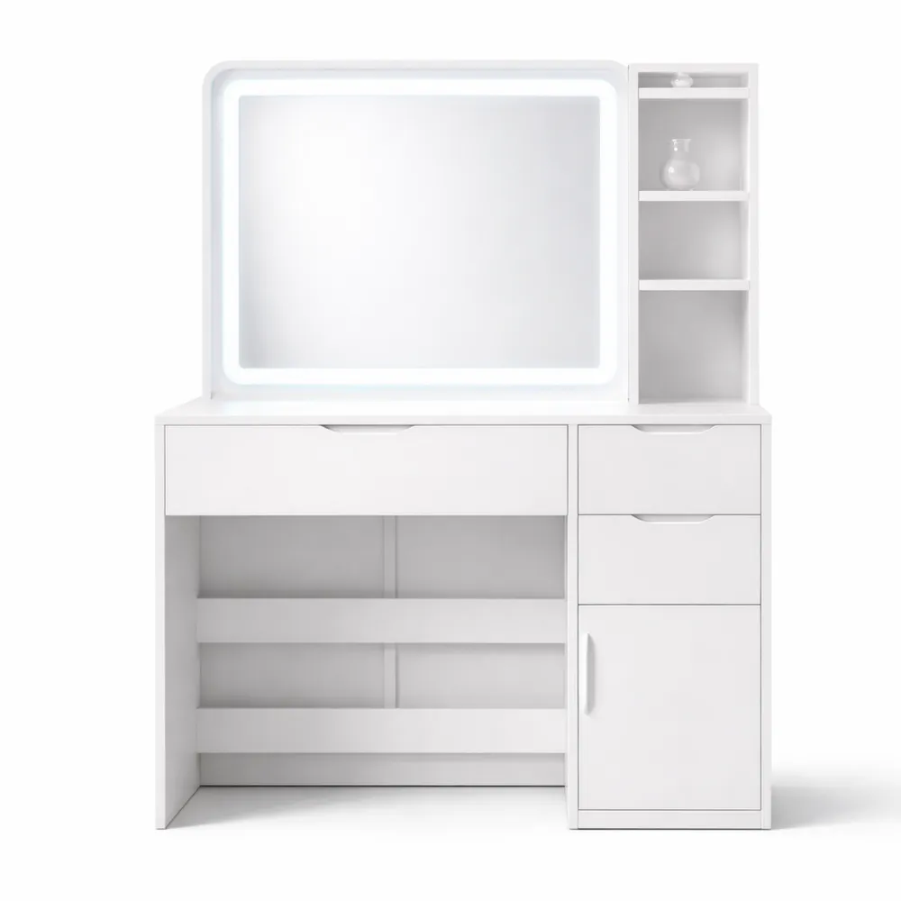 Table de Maquillage avec LED et Rangement Pratique