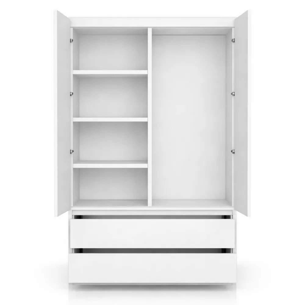 Armoire moderne à portes coulissantes avec étagères et tiroirs pour chambre