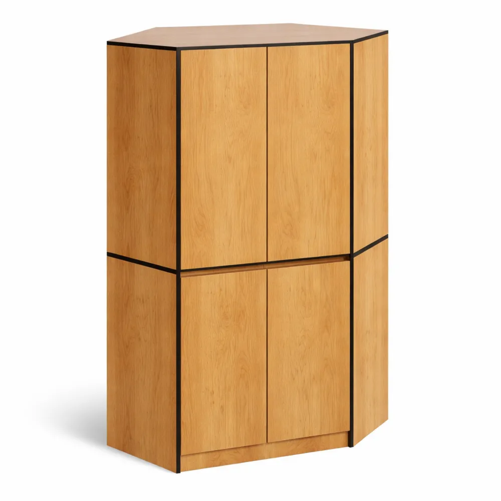 Armoire d'angle avec étagères multiples