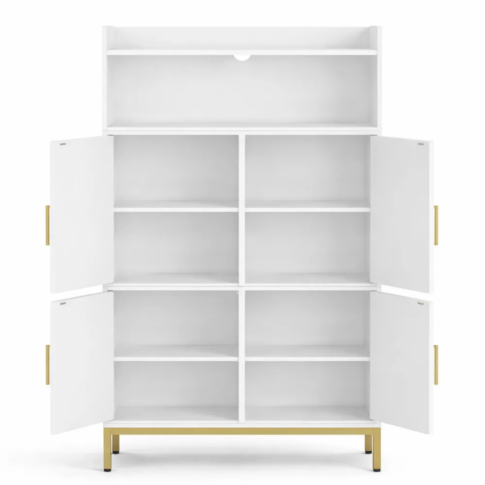Armoire de rangement blanc avec étagères ajustables pour salle de bain