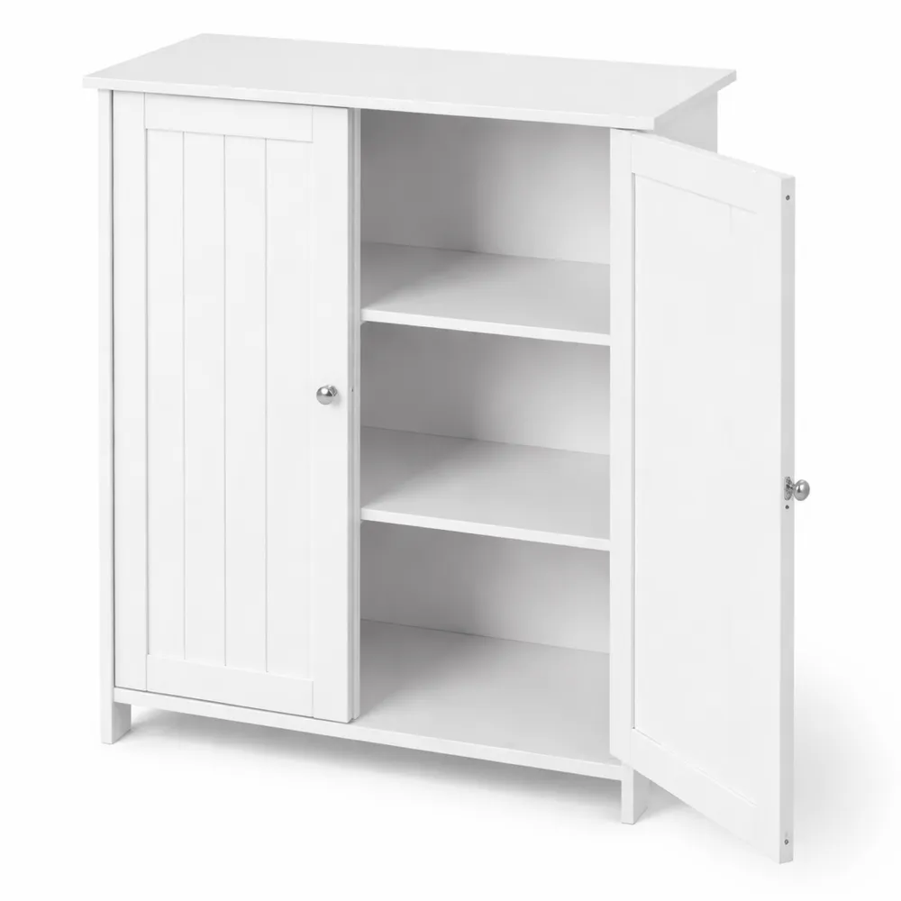 Armoire de Rangement de Salle de Bain avec Étagères Réglables, Blanc 60 x 30 x 80 cm