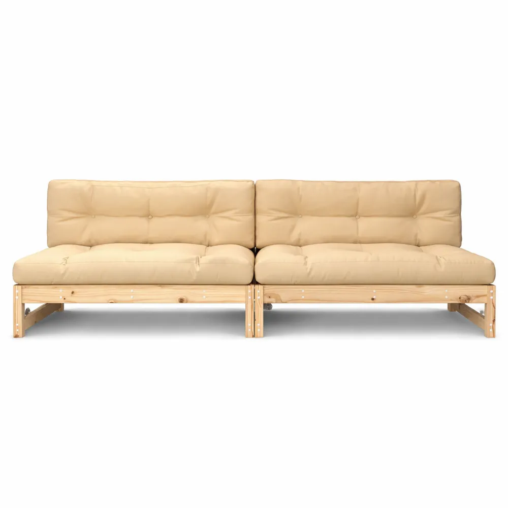 Set di Divani da Giardino in Legno di Pino 2 pz. 120x80 cm