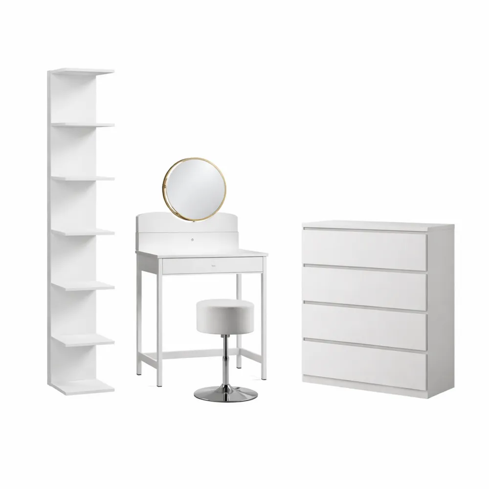 Tavolino da Trucco con Specchio LED, Bianco, 60 cm