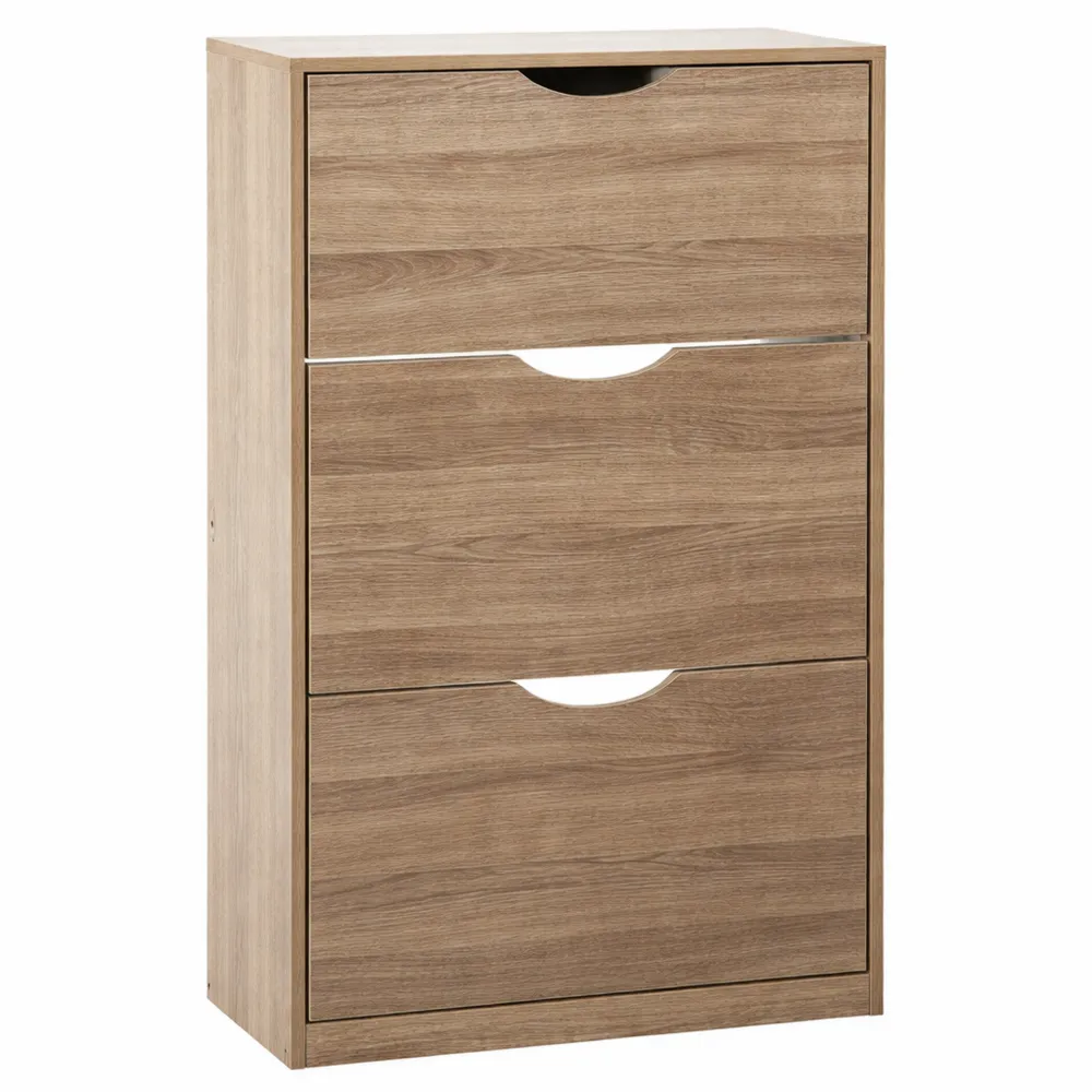 Scarpiera a 3 Cassetti con Effetto Rovere Naturale