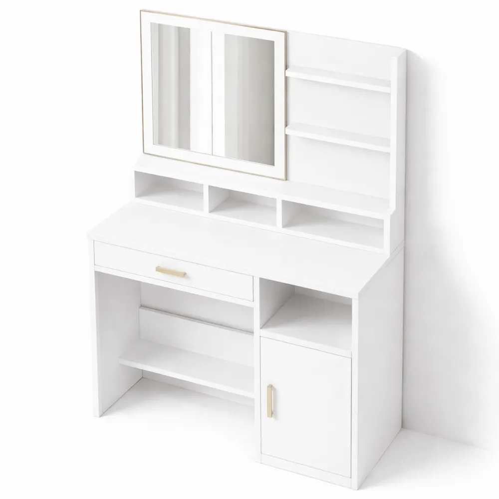 Coiffeuse Moderne avec Éclairage LED et Rangement Optimisé