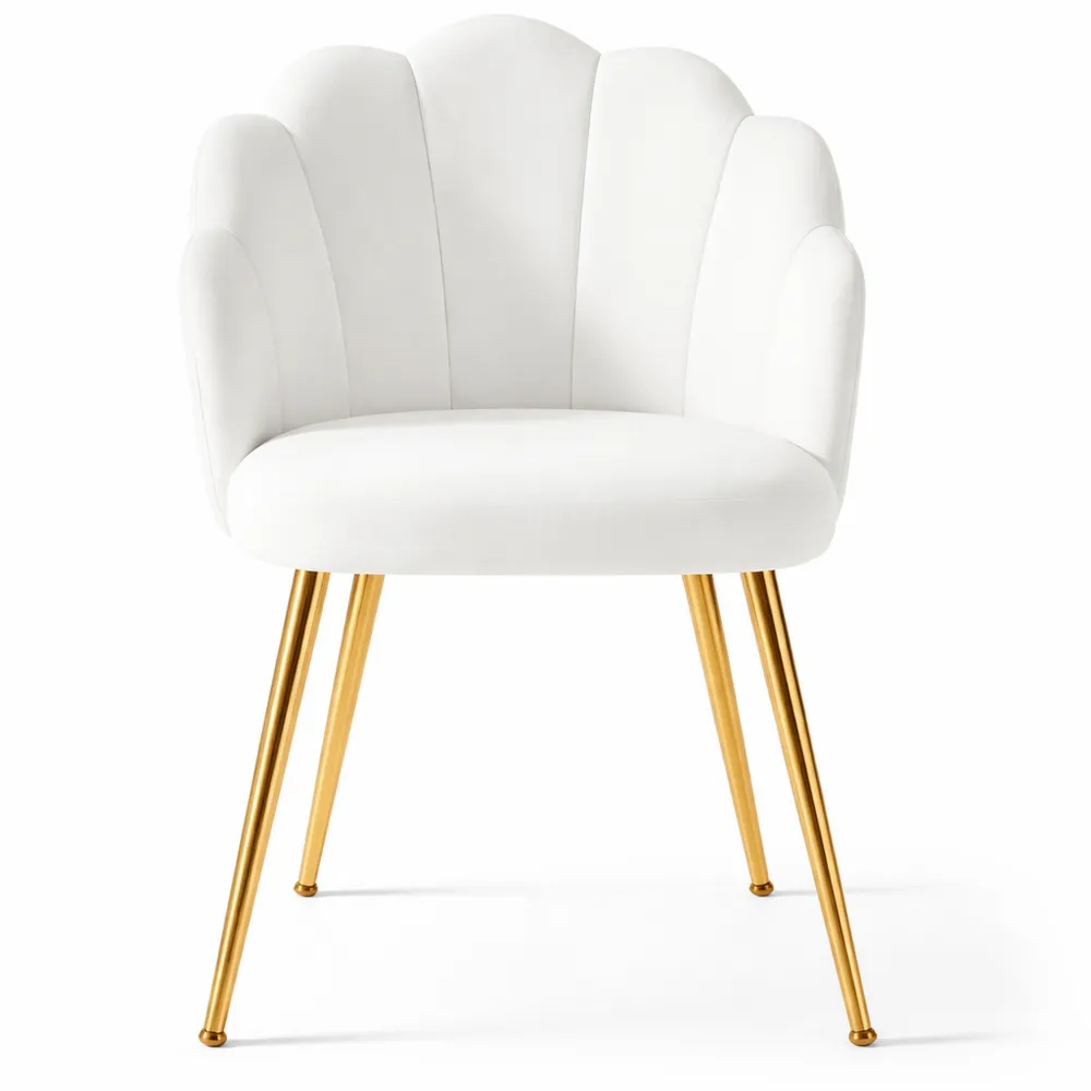 Chaise Velours Élégante avec Pieds Dorés pour Chambre