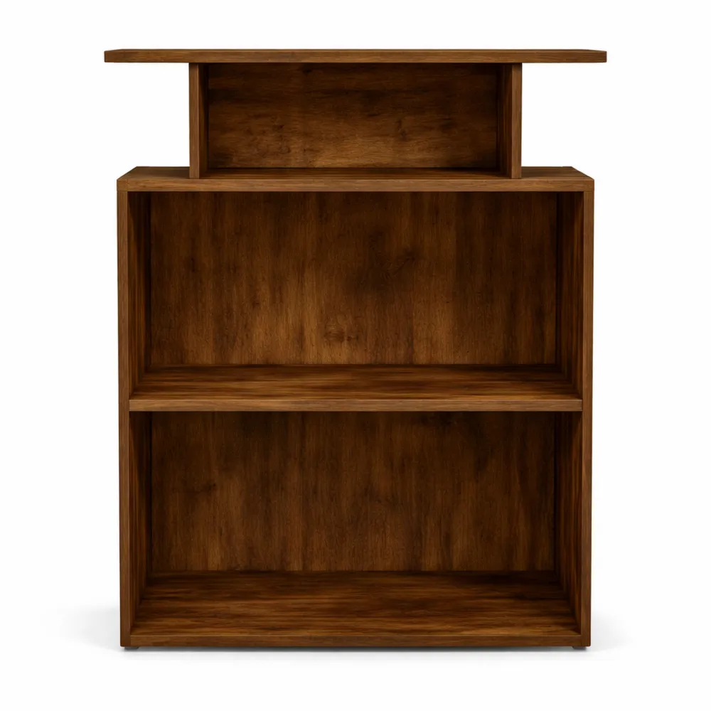 Comptoir d'accueil en bois d'ingénierie chêne fumé 100x40x104 cm