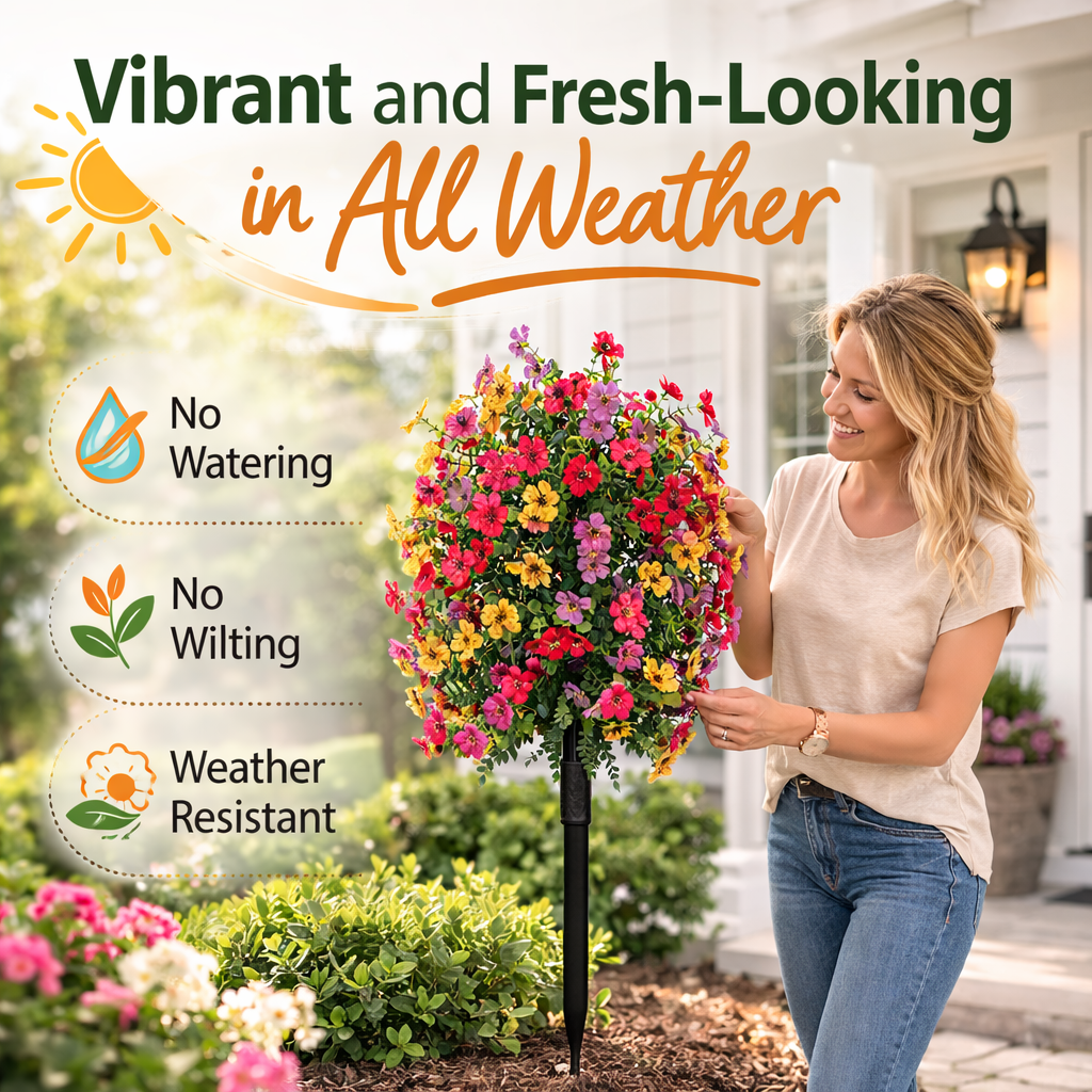 💐No-Fade Outdoor Hanging Flowers -Artificial Violet☀️