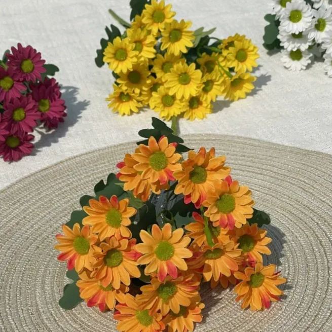 Marguerite printanière artificielle 🌼 – 7 branches, 21 fleurs