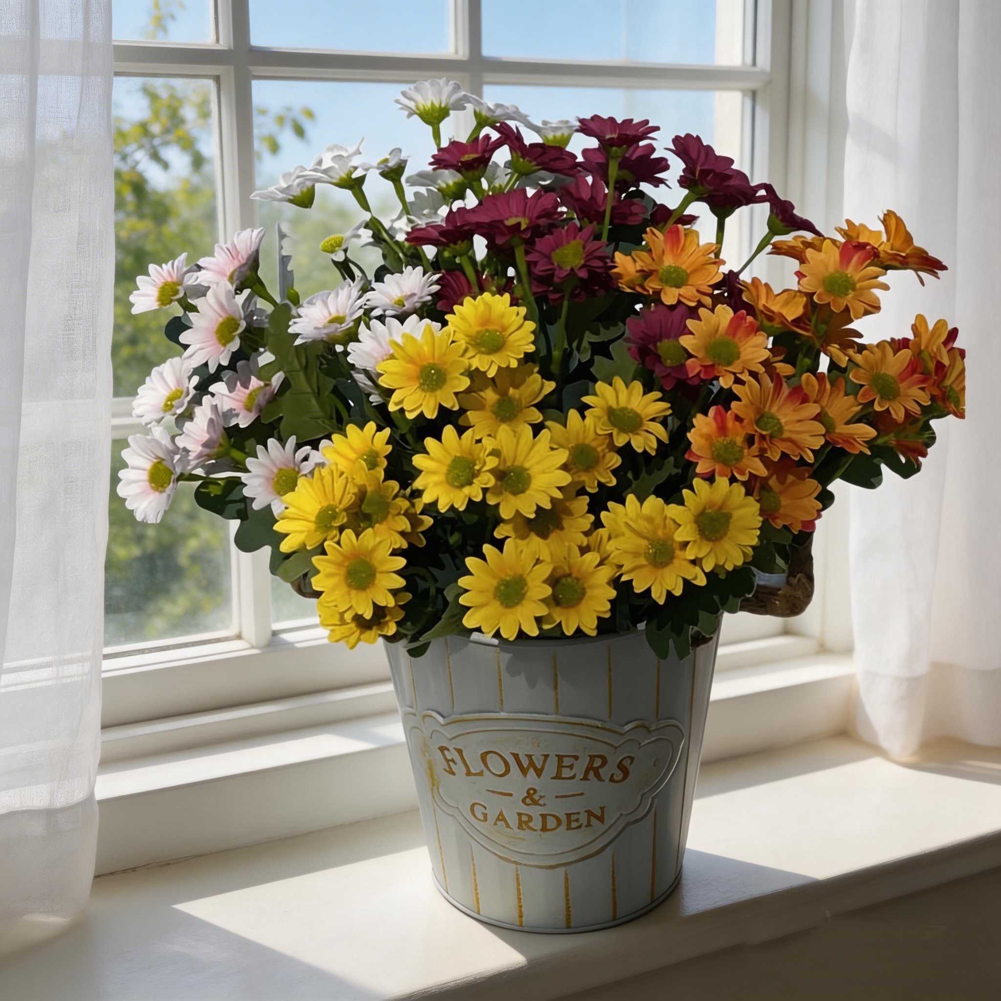 Marguerite printanière artificielle 🌼 – 7 branches, 21 fleurs