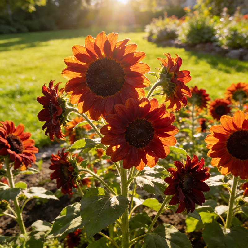 🔥 Rozpal ogień w swoim ogrodzie ze słonecznikami Midnight Blaze! 🌻