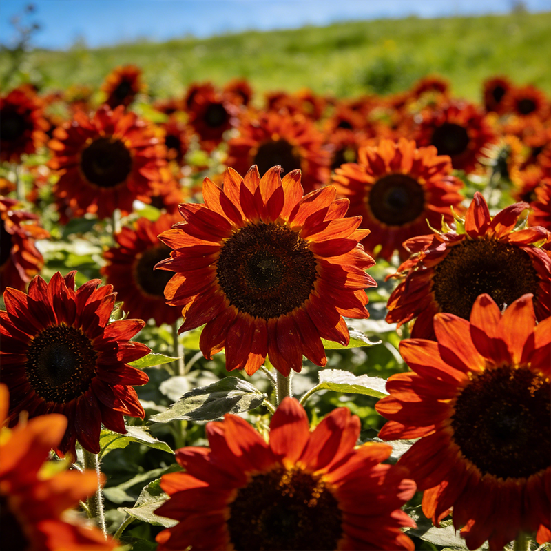 🔥 Rozpal ogień w swoim ogrodzie ze słonecznikami Midnight Blaze! 🌻