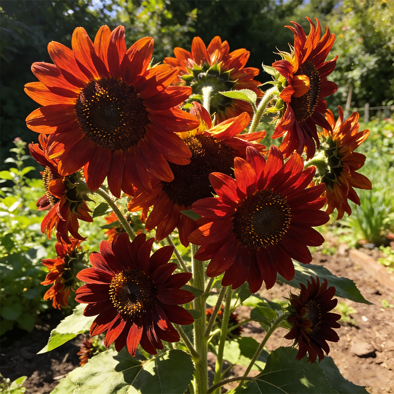 🔥 Rozpal ogień w swoim ogrodzie ze słonecznikami Midnight Blaze! 🌻