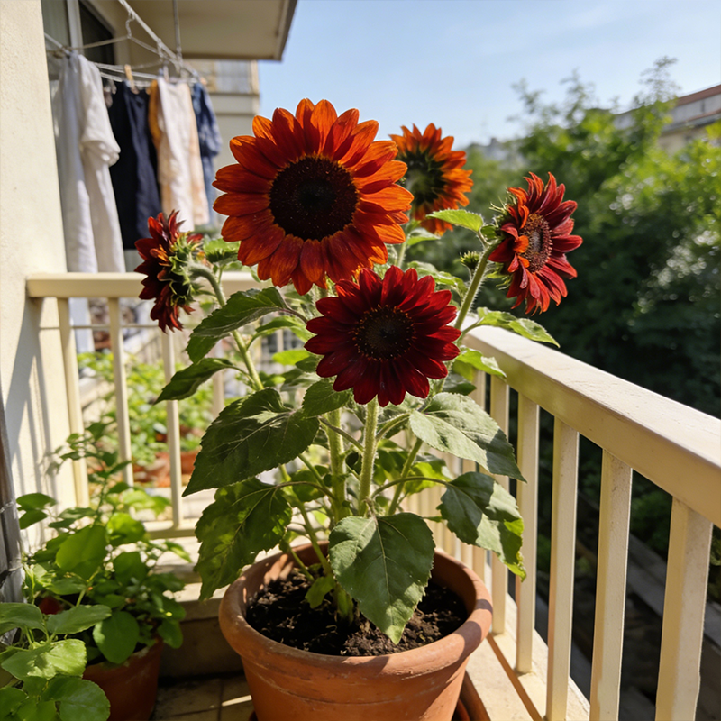 🔥 Rozpal ogień w swoim ogrodzie ze słonecznikami Midnight Blaze! 🌻