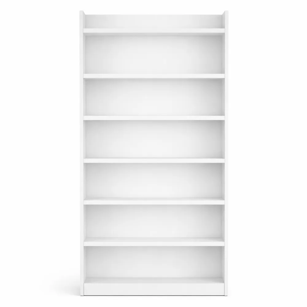 Étagère de Rangement à 7 Niveaux, Blanc, Hauteurs Réglables, 24x60x180,5 cm, pour Salon et Bureau