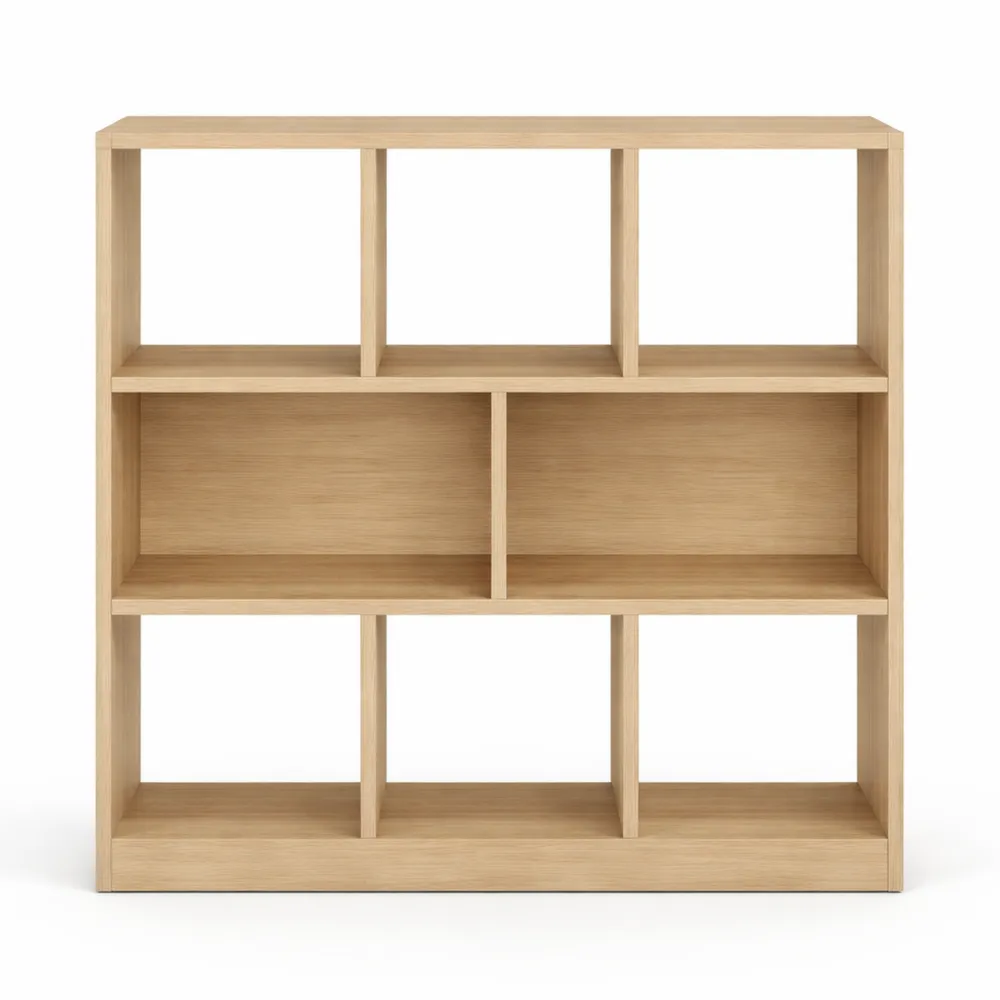 Étagère de Rangement Modulaire avec 8 Compartiments, Utilisation Horizontale ou Verticale, Dimensions 30 x 97,5 x 100 cm, pour Salon ou Bureau, Finition Bois