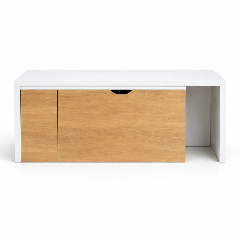Table basse rotative extensible avec espace de rangement