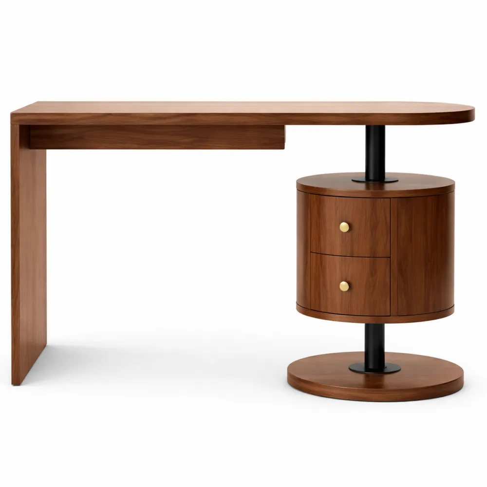 Bureau en chêne avec tiroirs, 120 x 50 cm