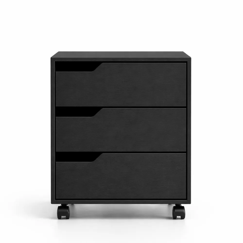 Caisson de Rangement Mobile à 3 Tiroirs avec Roulettes, Compact et Pratique pour Documents et Imprimante