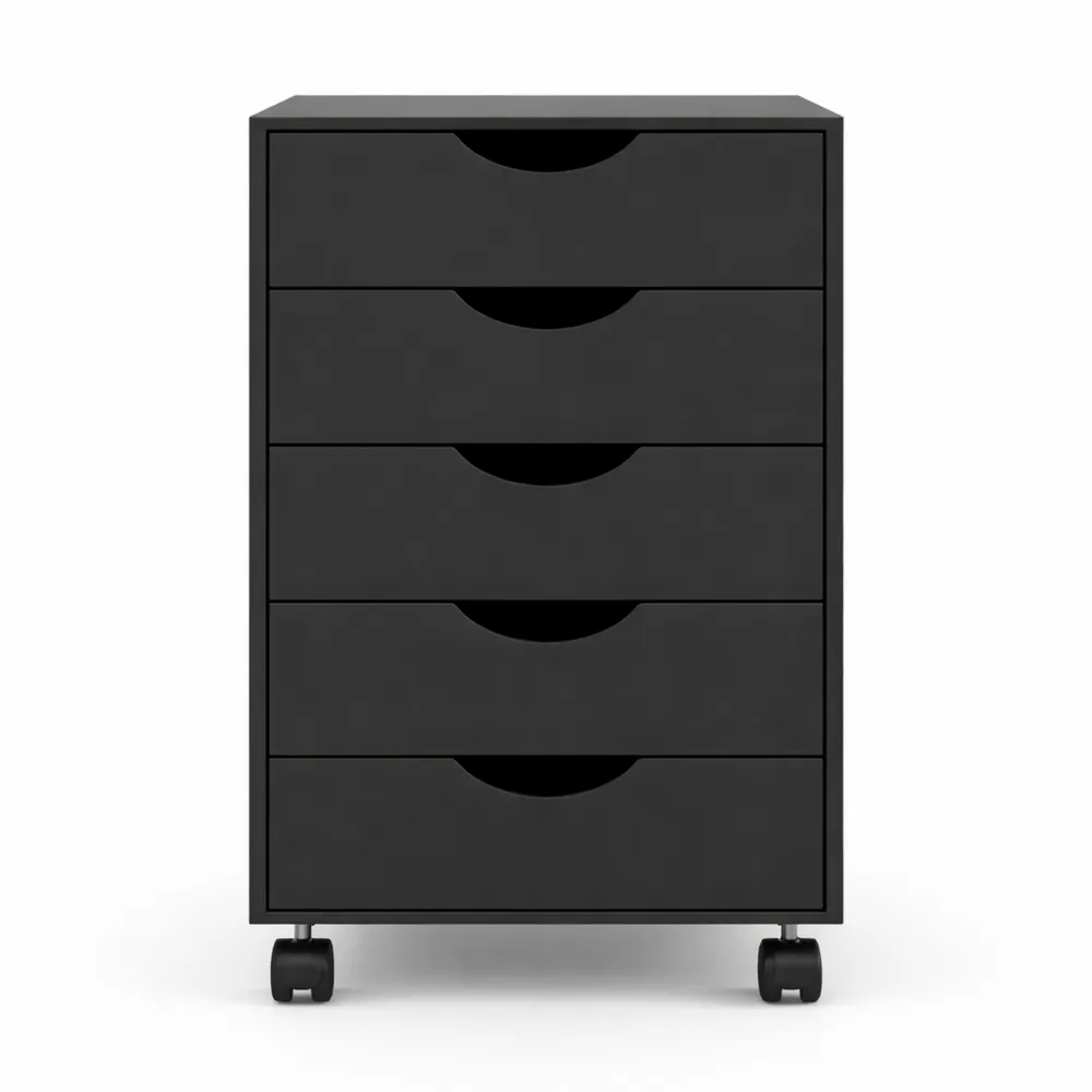 Caisson de rangement mobile à 5 tiroirs sur roulettes pour bureau