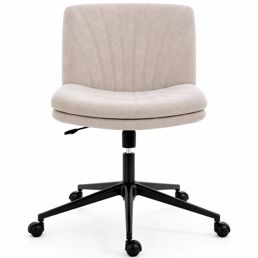 Chaise de bureau réglable, pivotante 360°, avec fonction bascule, moderne et confortable, beige