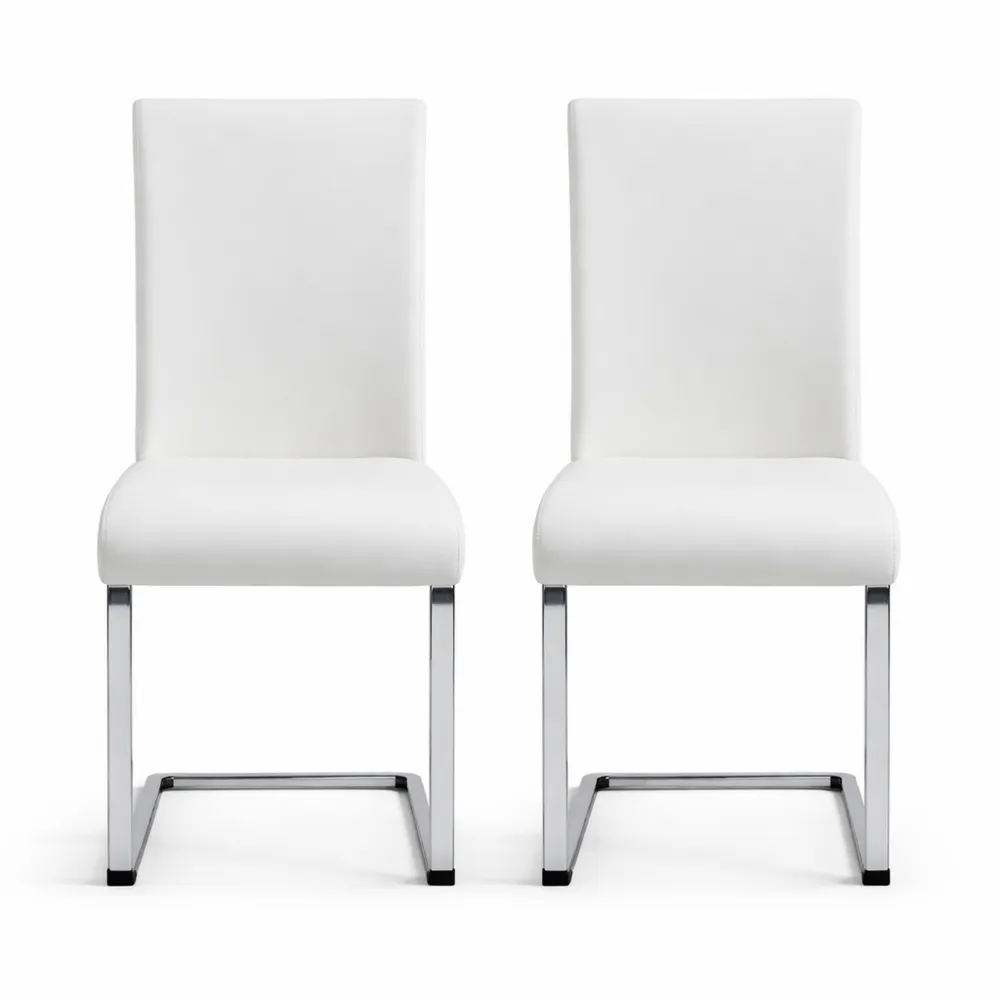 Ensemble de 2 Chaises de Salle à Manger en Similicuir avec Cadre Métallique