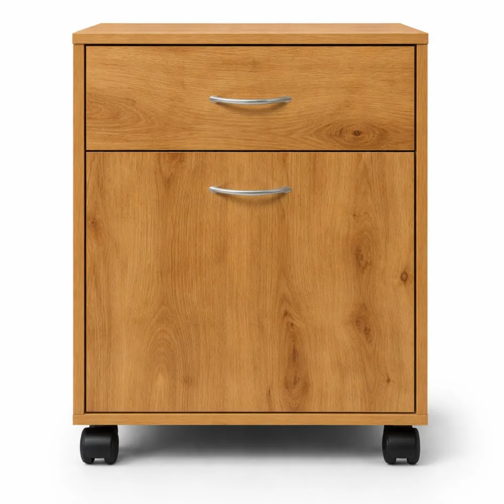 Caisson de Rangement Mobile pour Bureau en Bois d'Ingénierie