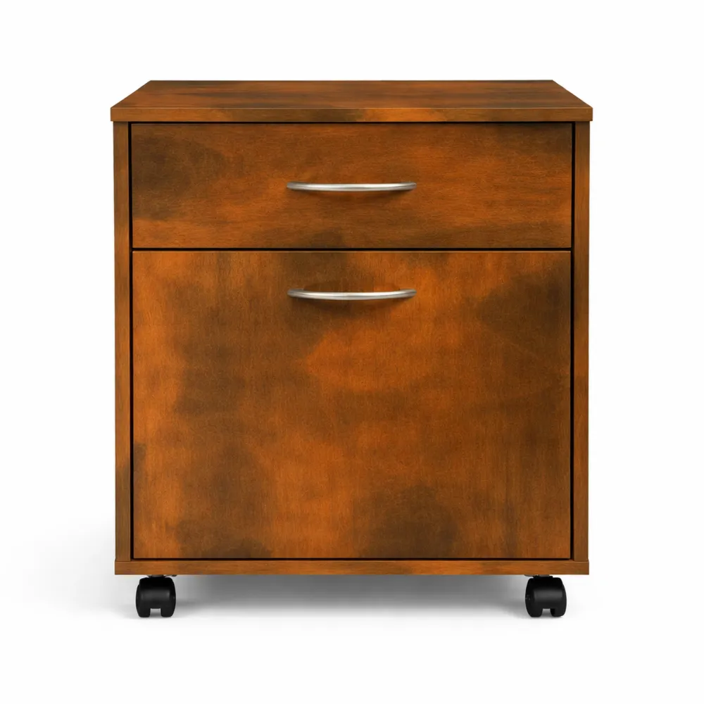 Caisson de bureau mobile chêne fumé avec roulettes 45x38x54 cm