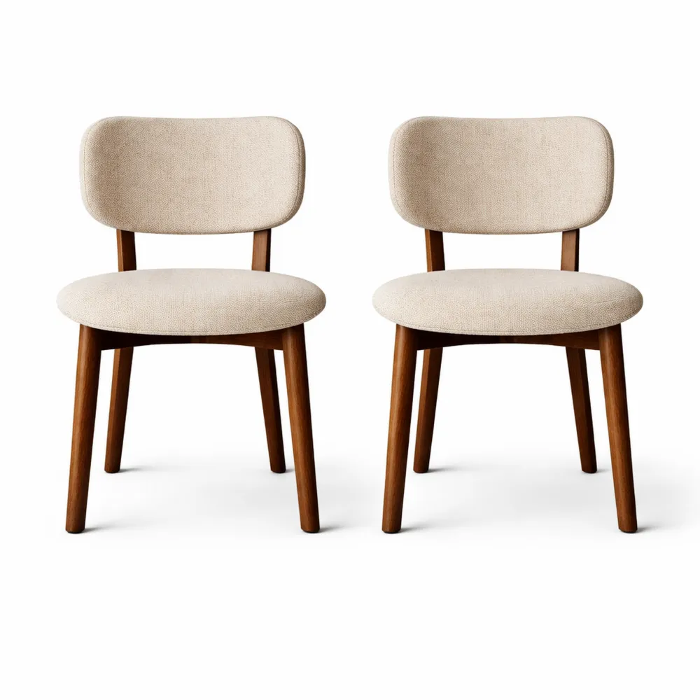 Lot de Chaises en Bois Massif pour Salle à Manger avec Dossier Incurvé