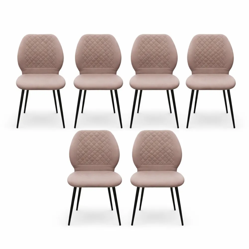 Ensemble de 6 chaises élégantes pour salle à manger avec coussin confortable