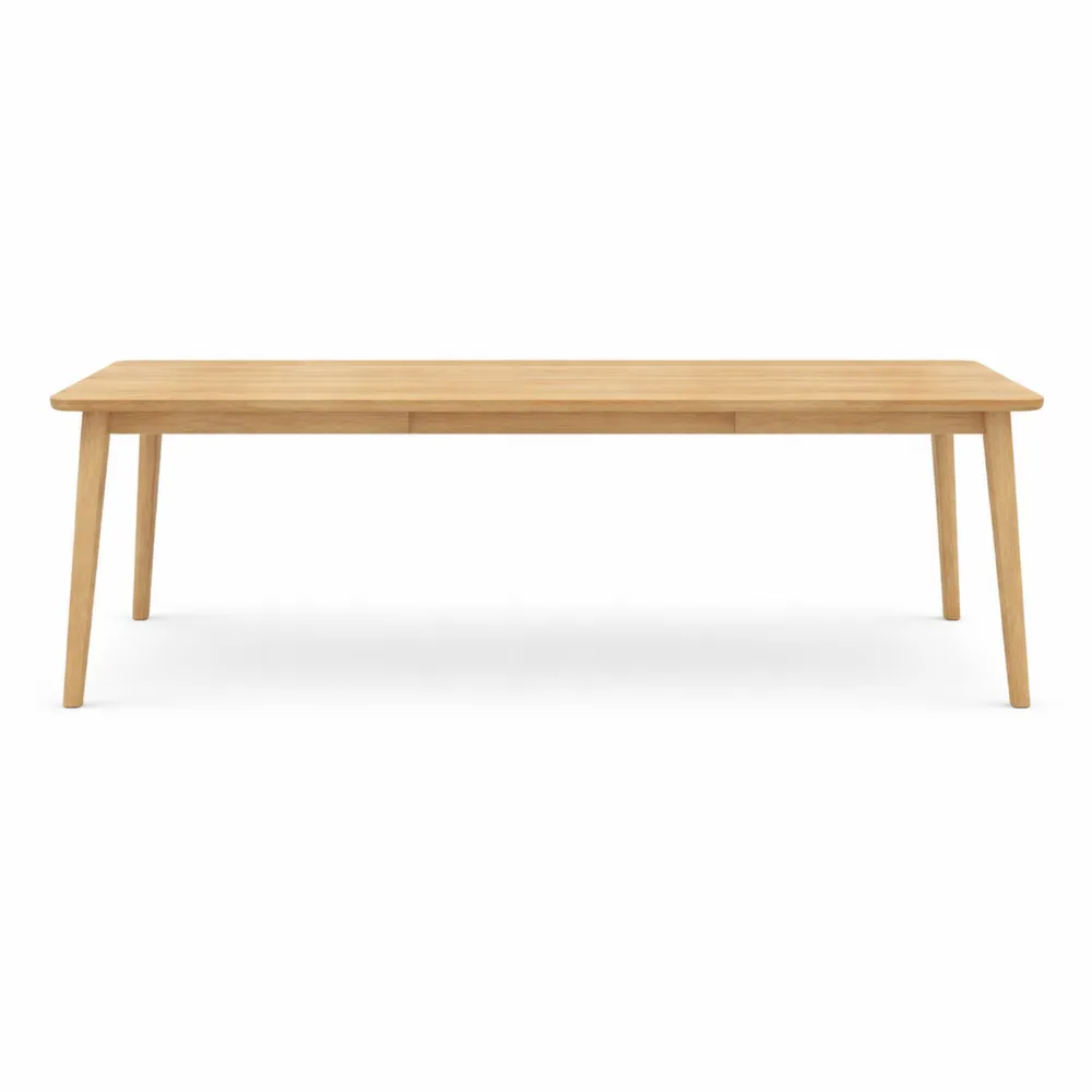 Grande table de salle à manger moderne pour 10 personnes avec pieds en bois de chêne