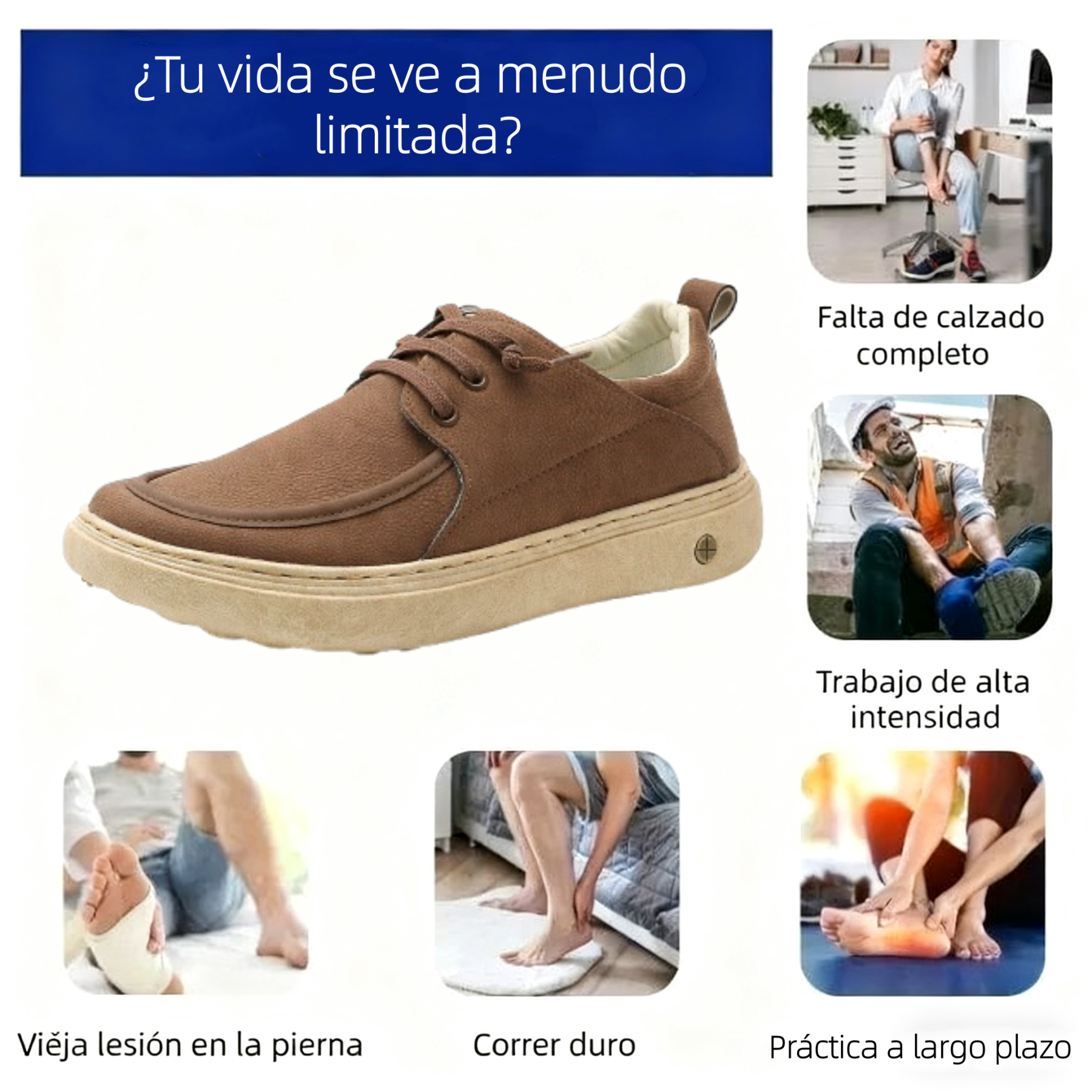 🔥 Zapatos de piel de becerro para hombre, cosidos a mano en Australia 👞 Alivio inteligente del dolor impulsado por IA, fácil de poner y quitar ✅ Correctivo integral: impermeable y antideslizante