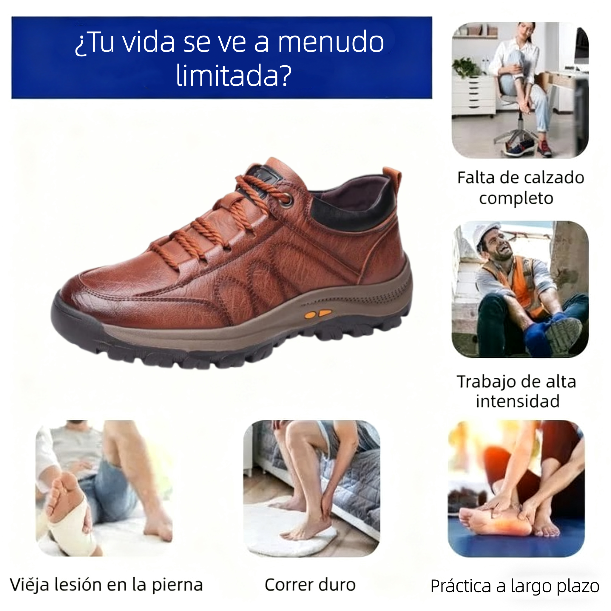 (🎁 Oferta especial por tiempo limitado) Zapatos de piel de becerro italianos suaves y cómodos 🐂 Cosidos a mano, impermeables y antideslizantes ✅ Soporte para el arco: cómodo para caminar