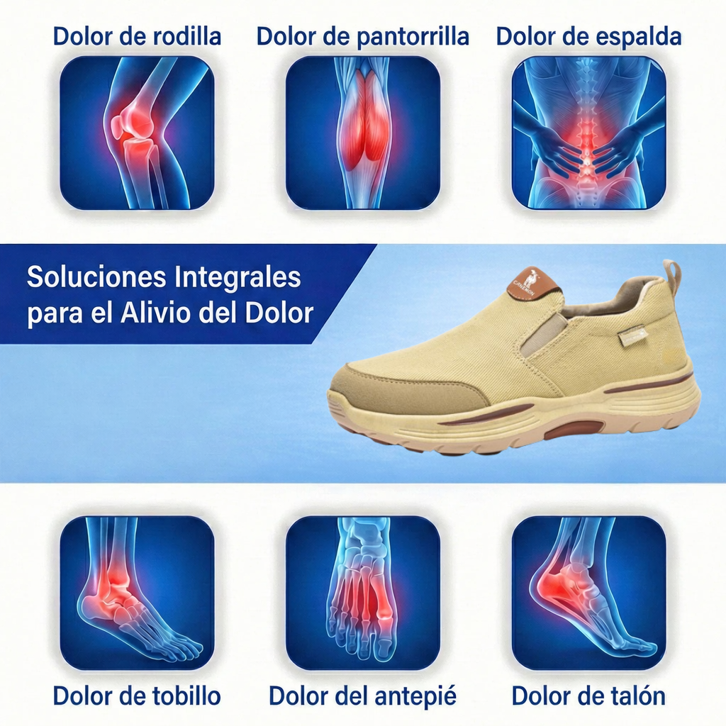 🔥 Oferta especial — Zapatos ortopédicos con diseño ergonómico ⏰ Zapatillas de lona ligeras y transpirables 👞 Soporte para el arco plantar para caminar con mayor comodidad.