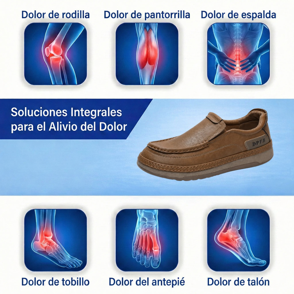 🎉 ¡50% de descuento hoy! Zapatos ortopédicos cómodos para hombre 🐂 Hechos con auténtica piel de vaca australiana 👞 Alivian el dolor de pies - Soporte para el arco ✅ Cómodos para caminar todo el día