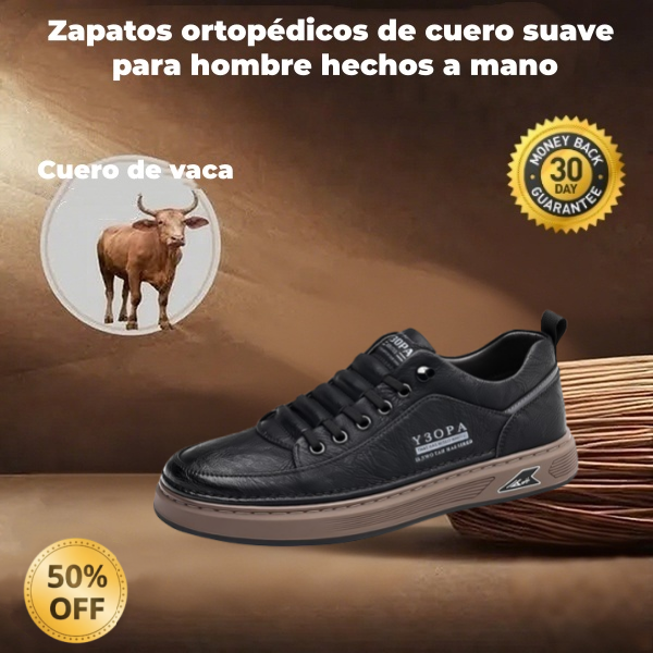 🔥 ¡50% DE DESCUENTO! ⏰ Zapatos ortopédicos para hombre de diseño ergonómico — Confeccionados en piel de ternera ✅ Suaves, cómodos y con un soporte excelente 🦶 — Alivian eficazmente el dolor de pies