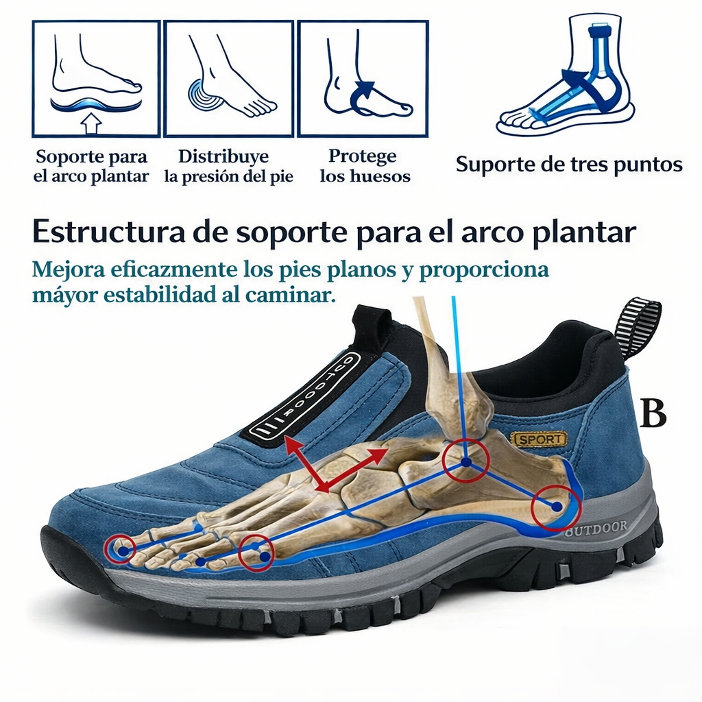 🎁 Oferta especial: 50% 🎁 Zapatos ortopédicos para caminar para hombre — Zapatos de gamuza cosidos a mano 👟 Impermeables y antideslizantes ✅ Soporte para el arco — Caminar cómodamente.