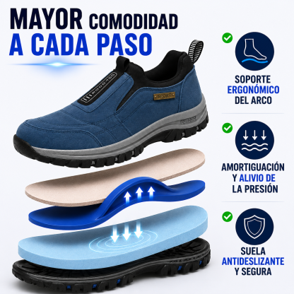 🔥 ¡Hoy, 50 % de descuento exclusivo! 👞 Zapatos ortopédicos de gamuza para hombre ✅ Alivian el dolor de pies ✅ Soporte para el arco: comodidad durante todo el día