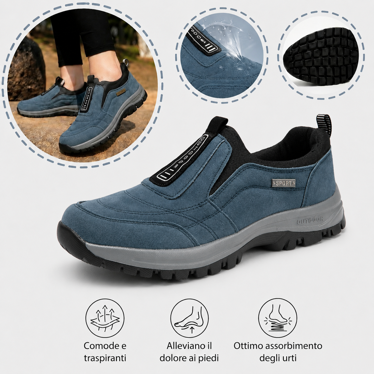 🎁 Oferta especial, 50% de descuento 🎁 Zapatos ortopédicos de gamuza para hombre 👟 Transpirables y cómodos ✅ Soporte para el arco: Comodidad para caminar todo el día
