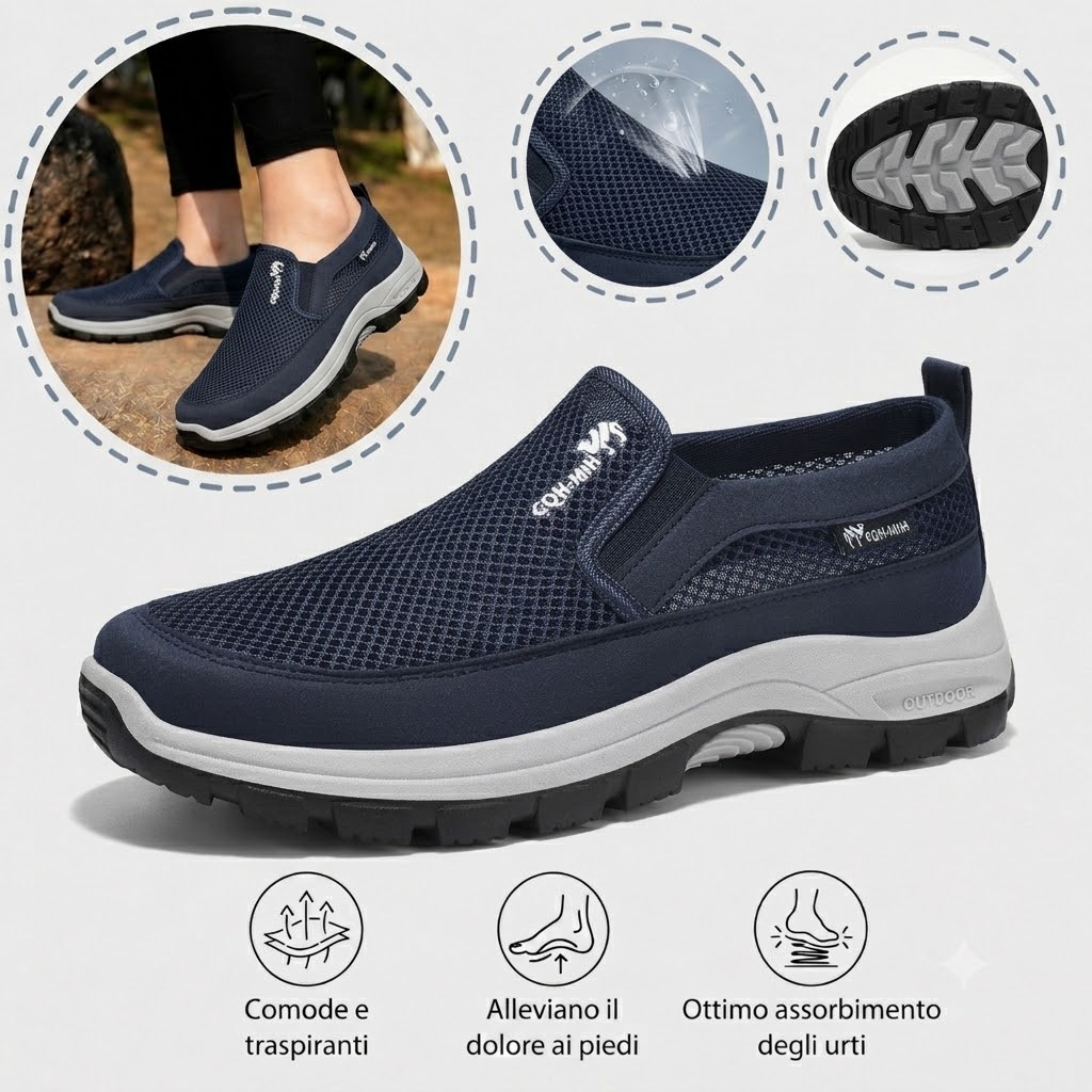 🔥 ¡50% de descuento hoy! 👞 Zapatos cómodos para caminar para hombre ✅ Alivian el dolor de pies ✅ Ligeros y transpirables, cómodos para caminar todo el día.