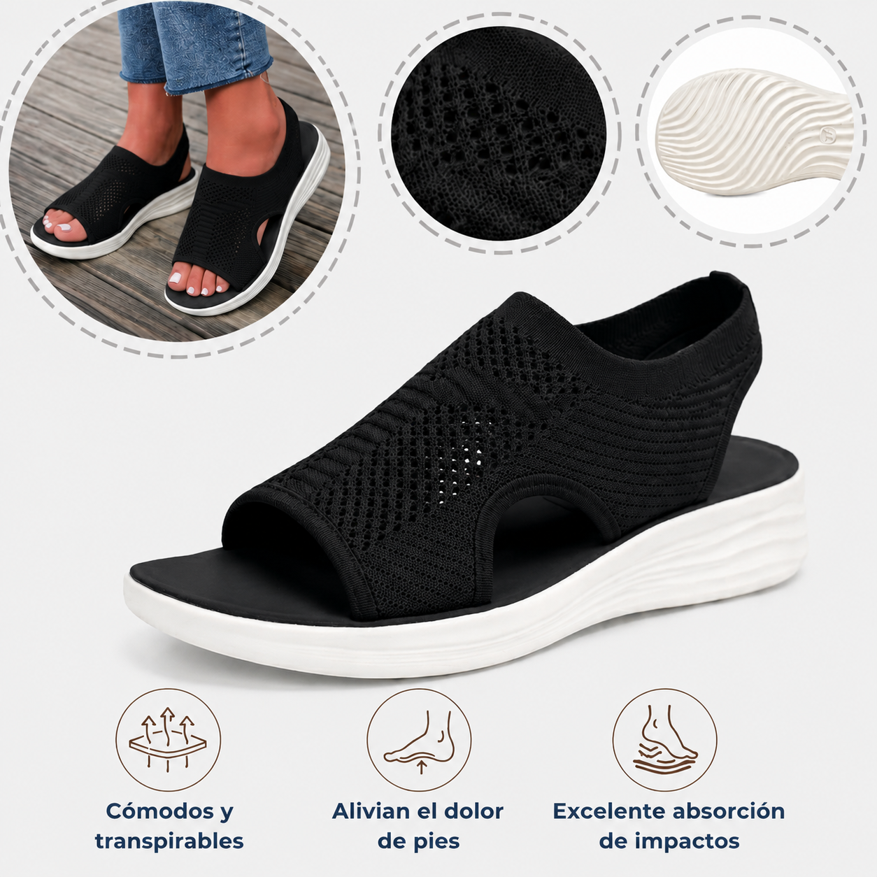 ⏰ ¡50% de descuento hoy! 👡 Sandalias cómodas con soporte para el arco plantar 🦶 Diseño ergonómico para caminar cómodamente todo el día ✅